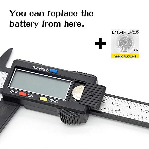 HIGO Digital Caliper, 6 Inch Plastic Electronic Vernier Caliper with Large LCD Screen, Auto-off Feature Inch/Millimeter Conversion