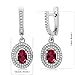 Gem Stone King Sterling Silver Red Created Ruby Dangle Women's Earrings (1.76 cttw, 7X5MM Oval)