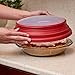 Anchor Hocking 9.5-in Deep Pie Dish With Wide Fluted Edge and Expandable Cover, Red, Set of 1