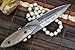 Perkin Knives - Custom Handmade Damascus Hunting Knife - Double Edge Knife - Full Tang