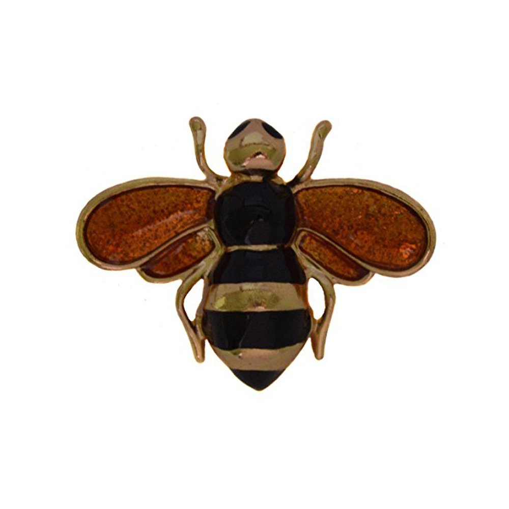 Brooches Store Small Black Enamel & Gold Insect Bee Brooch - Gift Boxed