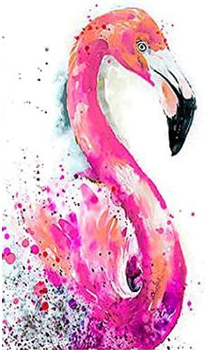 5D DIY Diamond Painting Set, Yeehyc Rhinestone Crystal Cross Stitch Embroidery Arts Craft for Home Wall Decor, Watercolour Flamingo 11.8x15.7 inch