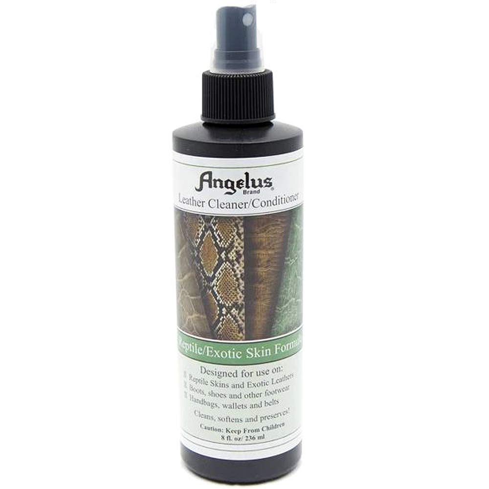 Angelus Reptile Exotic Skin Cleaner Conditioner 8 Oz. For Boots, Shoes, Bags 8oz -Safe Made in USA, Clear, 8 Oz