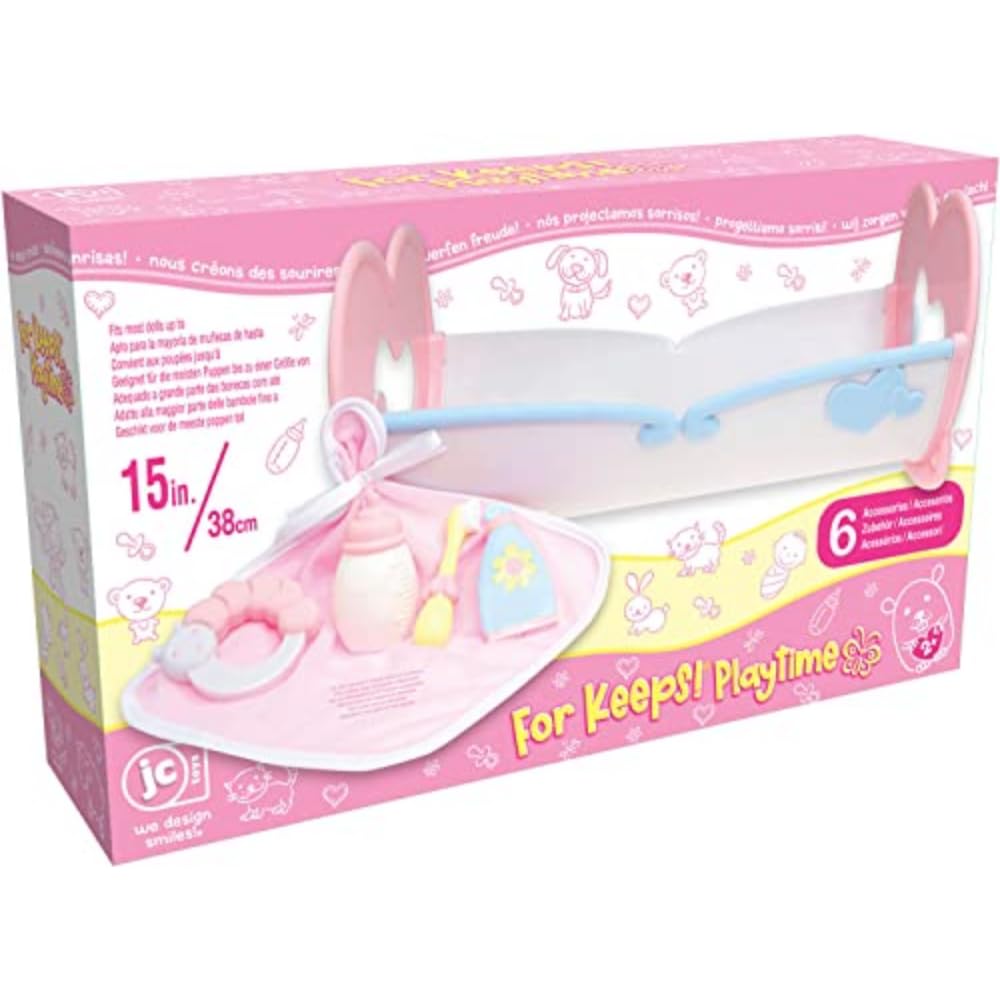 JC Toys Baby Doll Rocking Crib for Keeps Playtime! | Fits Dolls up to 15