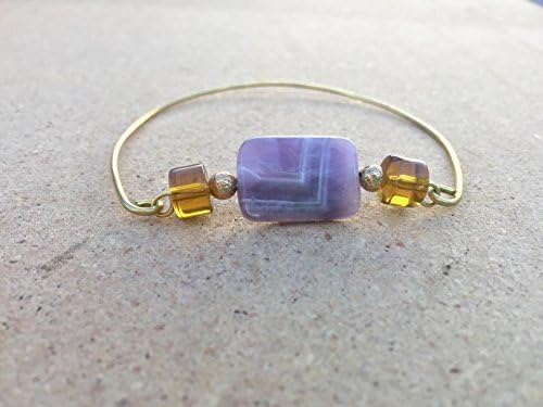 1 8" Elegant bracelet, dainty bracelet, bangle bracelet, amethyst bracelet, gemstone bracelet, gold bracelet, handmade bracelet, copper bangle, wire wrapped bracelet, hippie bracelet