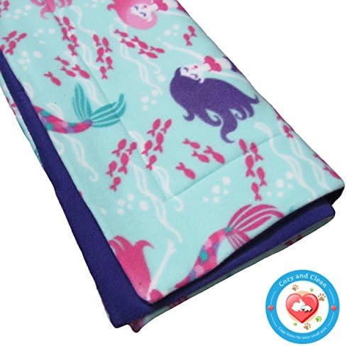 Guinea Pig Fleece Cage Liner, Mermaids in the Ocean, Absorbent Liner, Midwest Size, Cozy and Clean | Washable and Reusable | Purple on Back