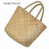 Model Worker Women's Classic Straw Summer Beach Sea Shoulder Bag Handbag Tote(Small)