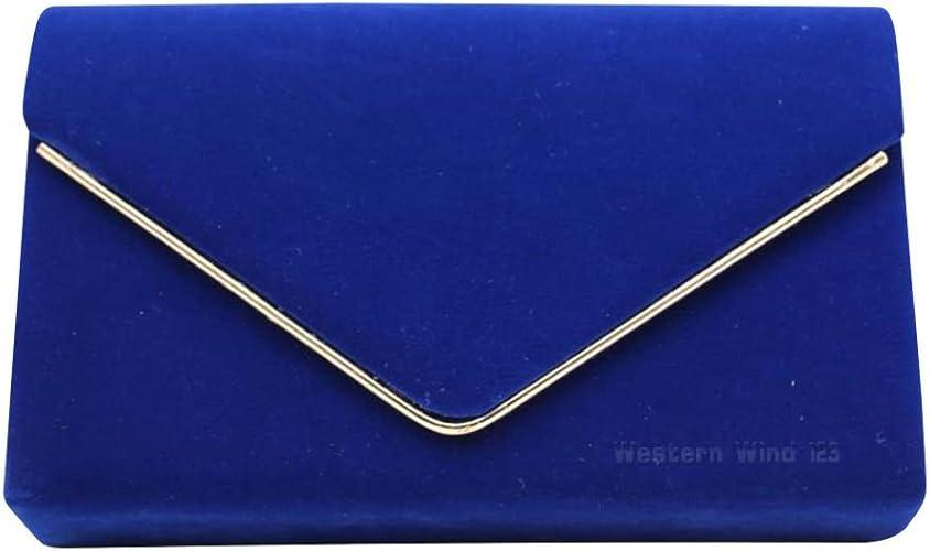 royal blue suede clutch purse
