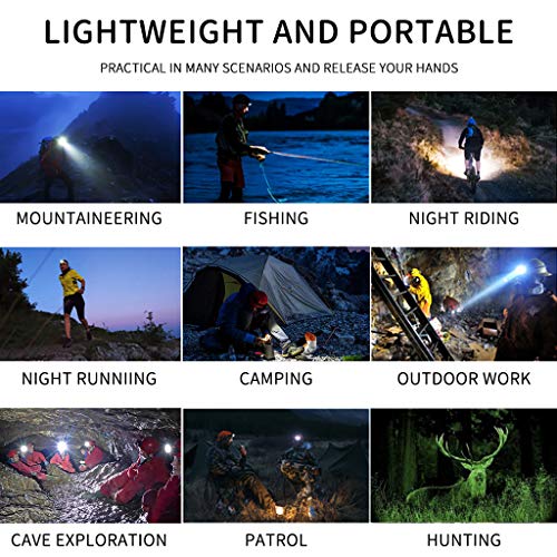 CapsA LED Headlamp Flashlight Cap Clip Light Mini USB Charging Headlight Great for Running Camping Hiking Fishing Outdoors Lightweight Comfortable Headlight (Black)