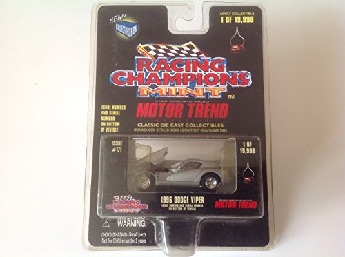 Racing Champions Mint Motor Trend Magazine 1996 Dodge Viper Silver Issue #171