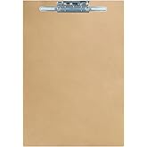 Acocony 11x17 Clipboard Vertical Extra Large Clipboard Hardboard with 8 Inch Lever Operated Clip 11 x 17 Clipping Board Log Color MDF Pack of 1