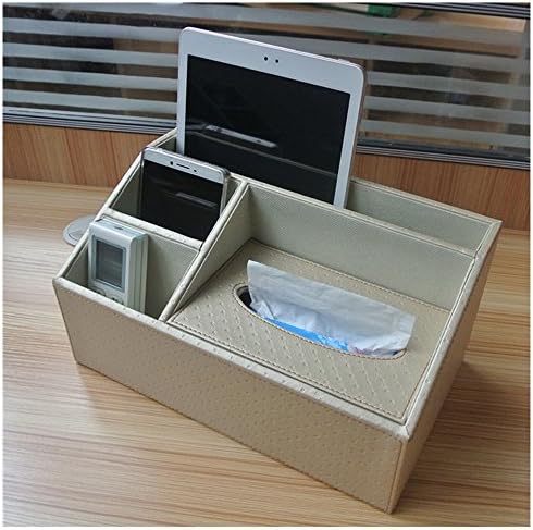 Oporun Home European Leather Napkin Box Desk Remote Control Organizer Pen Caddy Office Supplies