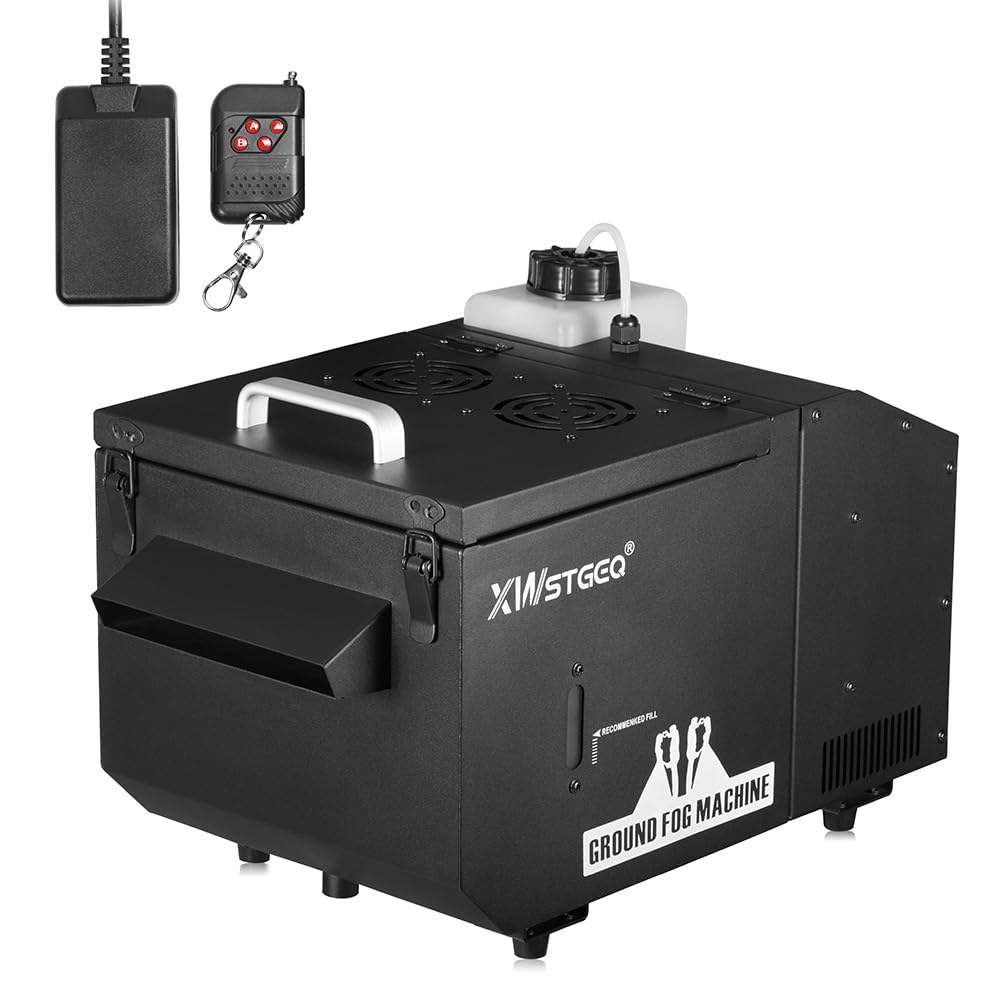 Photo 1 of Low Lying Fog Machine, 1200 Watt Water Based Ground Fog Machine with Wireless Remote, DMX 512, Manual Control - Ideal for Weddings, Halloween, Parties, DJs, and Stage Performances