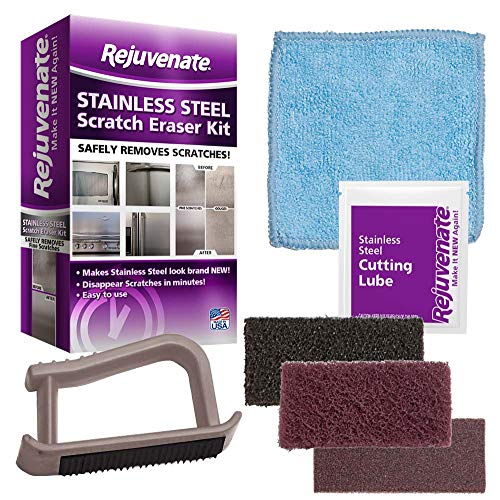 Rejuvenate Stainless Steel Scratch Eraser Kit Safely Removes Scratches Gouges Rust Discolored Areas Makes Stainless Steel Look 6 Piece Kit