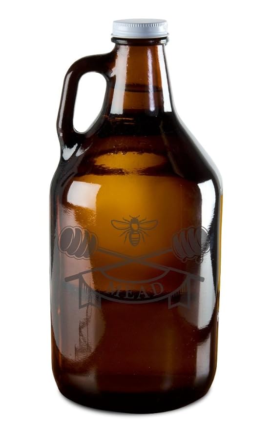 Growler with Honey Bee Mead Logo Etching Everything Else