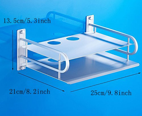 Aimyoo Alumimum Alloy Wall Mount Shelf Bracket / Holder / Stand for TV Box, Apple TV, Roku 3/ 2, WiFi Router, Set Top Box, Mini PC, TV accessories (Double-layer) - Thumbnail 3