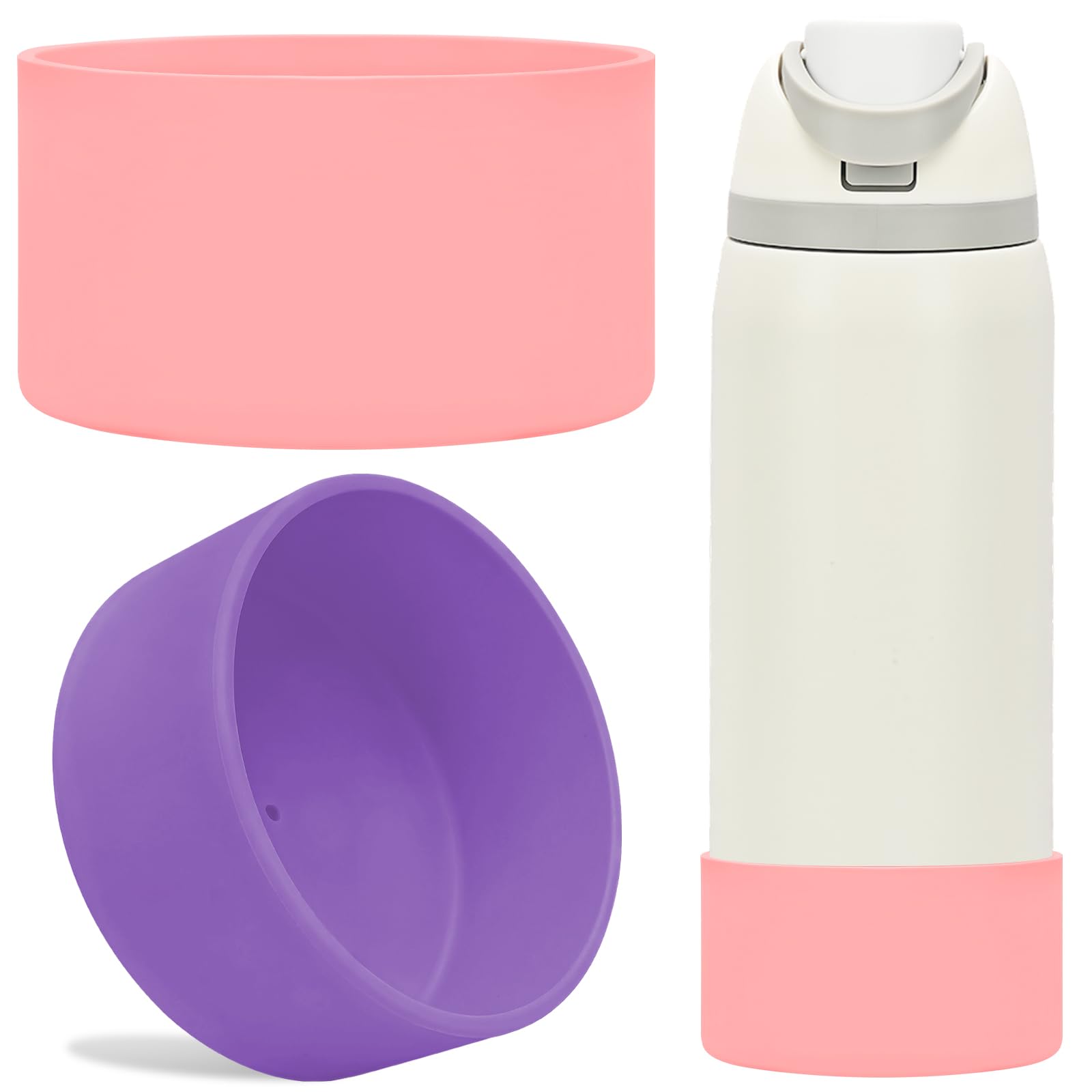 Photo 1 of ****FINAL SALE NOT RETURNS****TQONEP 2Pcs Silicone Boot for Owala Water Bottle 32oz, Anti-Slip & No Noise Protective Sleeve for Flip/Twist/FreeSip Stainless Steel Water Bottle, BPA Free, Dishwasher Safe