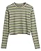Anself Women Cropped Striped Pullover Sweaters Ribbed Knitted Long Sleeves Sheath Stretchy Jumpers Crop Knitting Top