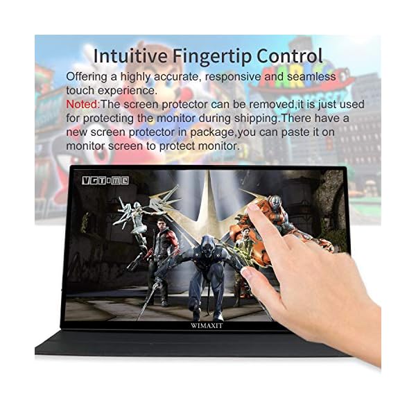 WIMAXIT-14-Inch-Touch-Portable-Monitor19201080-Full-HD-IPS-Extend-Computer-Display-Screen-with-98-sRGB-2-USB-C-Ports-400cdm2Mini-HDMI-Dual-Speaker-PC-Monitor-Include-Smart-Cover-for-Laptop-PC WIMAXIT 14 Inch Portable Monitor for Laptop,1920×1080 FHD IPS Touch Gaming monitor with 98% sRGB &2 USB C Ports, VESA…
