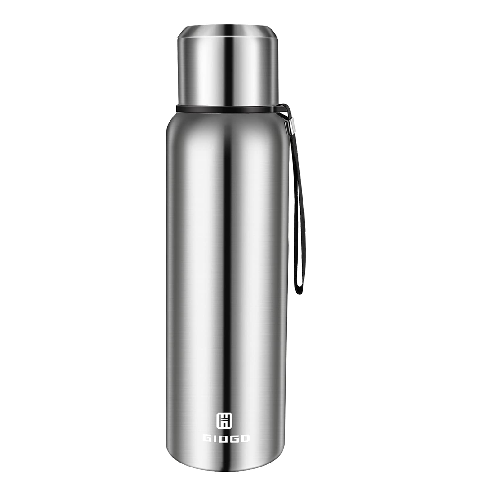 Vacuum Insulated Flask 750ml/25oz with Cup lid Stainless Steel Thermo Water Flasks Leakproof Keep Coffee hot&Cold Drink Bottle.(Silver,750ml)
