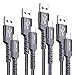 USB C Cable 3A Fast Charging,JSAUX 4-Pack(10ft+6.6ft+3.3ft+1ft) USB A to Type C Charger Nylon Braided Cord Compatible with Samsung Galaxy S10 S9 S8 Plus Note 10 9 8,Moto Z,LG V20 G6 G5 and More(Grey)