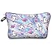 HELLATHUND Super Funny 3D Printing women cosmetic bag Multifuncition Pencil Holder (heart unicorns)