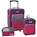 Travelers Club Purple Pink Kids Luggage Set Suitcase Backpack School Backpack Carry-On