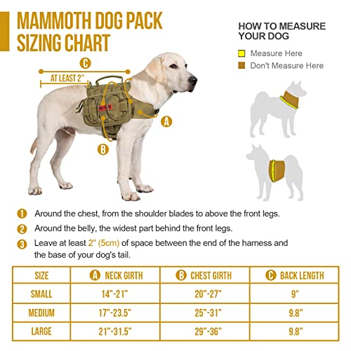 Dog Backpack for Medium & Large Dogs, Nylon Backpack for Dogs