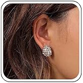 Allereyae Vintage Teardrop Crystal Stud Earrings Rhinestone Waterdrop Earrings Gold Oval Cz Stud Earrings Sparkly Full Cz Rhinestone Earrings Jewelry for Women