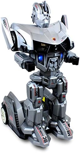 Transformania Toys Robot Ride-On Car Toy Silver Remote Controlled Electric Ride-On Toy for Kids Ages 7 to 12