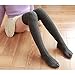 Ordenado 2 Pairs Women's Over knee Leg Warmer Thigh High Cotton Winter Socks( Black&dark Grey)One Size