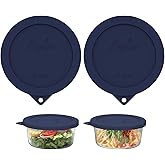 SOPHICO 4 Cup Silicone Lids Replacement for Pyrex &amp; Anchor Hocking 7201-PC | Food Grade Silicone, Leakproof、Airtight Lids, Dishwasher Microwave Safe(2 pack)