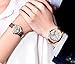 OOFIT His and Her Brown Leather Strap Golden Plated Gift Watches for Couple (Set of 2)