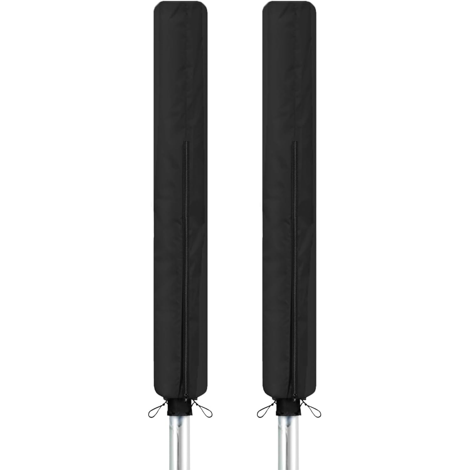 Pack of 2 Rotary Washing Line Cover Waterproof Fabric - Heavy Duty Rotary Clothes Line Covers with Zip - Protective Weather Resistant Parasol Cover for Garden Dryer and Airer (Black)