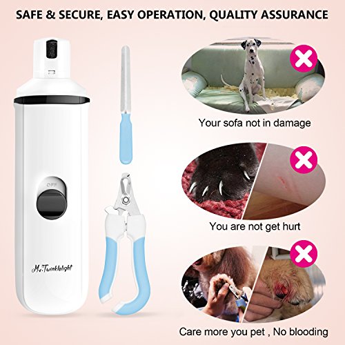 Pet Nail Grinder, Ultra-Quiet Portable Nail Grinder, Upgraded Trimmer Clipper With Nail File Grooming Tool Painless for Small Medium Large Dogs Cats Pets Paws.