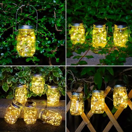 SUNACE Pack of 4 Solar Lights for Outdoor Use - 30 LED Solar Lantern Hanging Solar Lanterns Outdoor Weatherproof Solar Fairy Lights Outdoor Garden Decoration Lanterns for Outdoor Patio Balcony Garden Tree