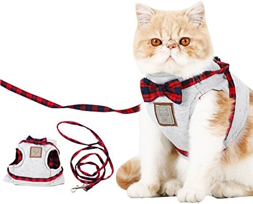 Ezeso Cat Harness and Leash Set Kitten Harness with Leash Adjustable Soft Vest Harness for Cats Puppy Safety Walk/Run