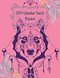 2019 Calendar Yearly Planner: Pink Dog Cover, Yearly Calendar Book. Monthly, Yearly Calendar Planner by