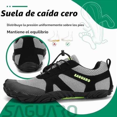 Hombre Mujer Zapatillas Barefoot Minimalistas Calzado de Training Ligeras Cmodas para Caminar Senderismo Ciclismo Trail Running Trekking Playa Agua, Gris Nube, 42 EU