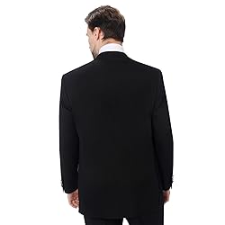 P&L Men's Black/Blue Modern Fit Two-Button Blazer