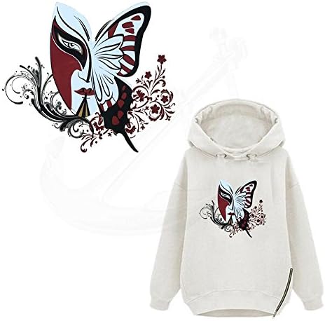 22x 19CM Iron-on Patches for Clothes, Butterfly Printing Heat Transfer Sticker Patch for Household Irons DIY Decor Hotfix Decal Motif Appliqued for T-shirt Jeans Coats Totes Hoodie