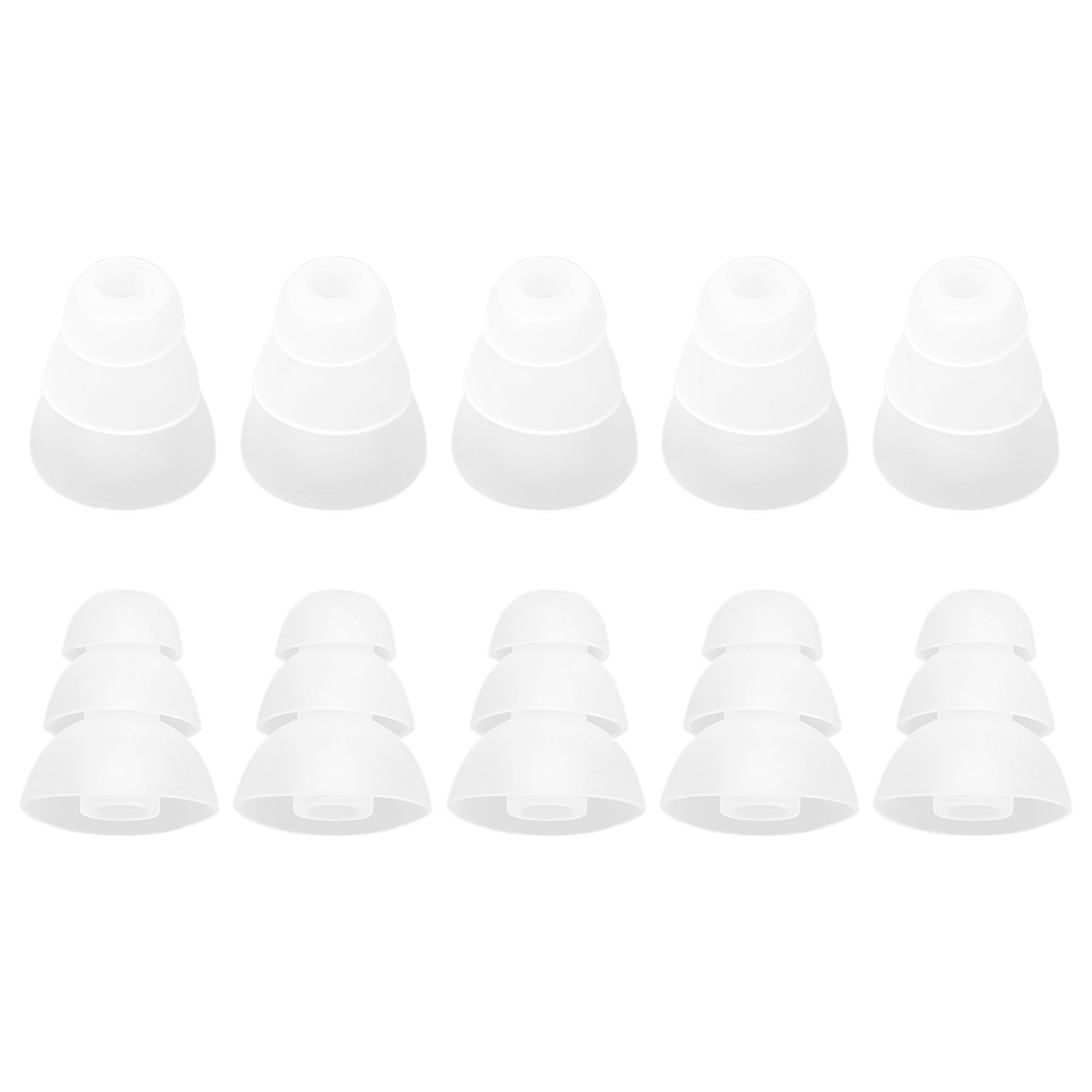 sourcingmap 10pcs Replacement Earbuds Tips, Soft Silicone Earpads with Three Flanges Noise Reduce Eartips,Ear Cushion Earpads with 5mm Connector Hole Fit Most In-Ear Headphones Earphone, Clear