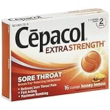 Cepacol Maximum Strength Throat Drop Lozenges, Honey Lemon, 16 Count (Pack of 6)