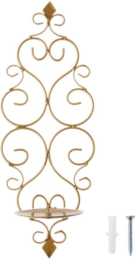 Flosky Metal Candle Holder Candlestick Wall Mounted Sconce Wedding Party Home Decor