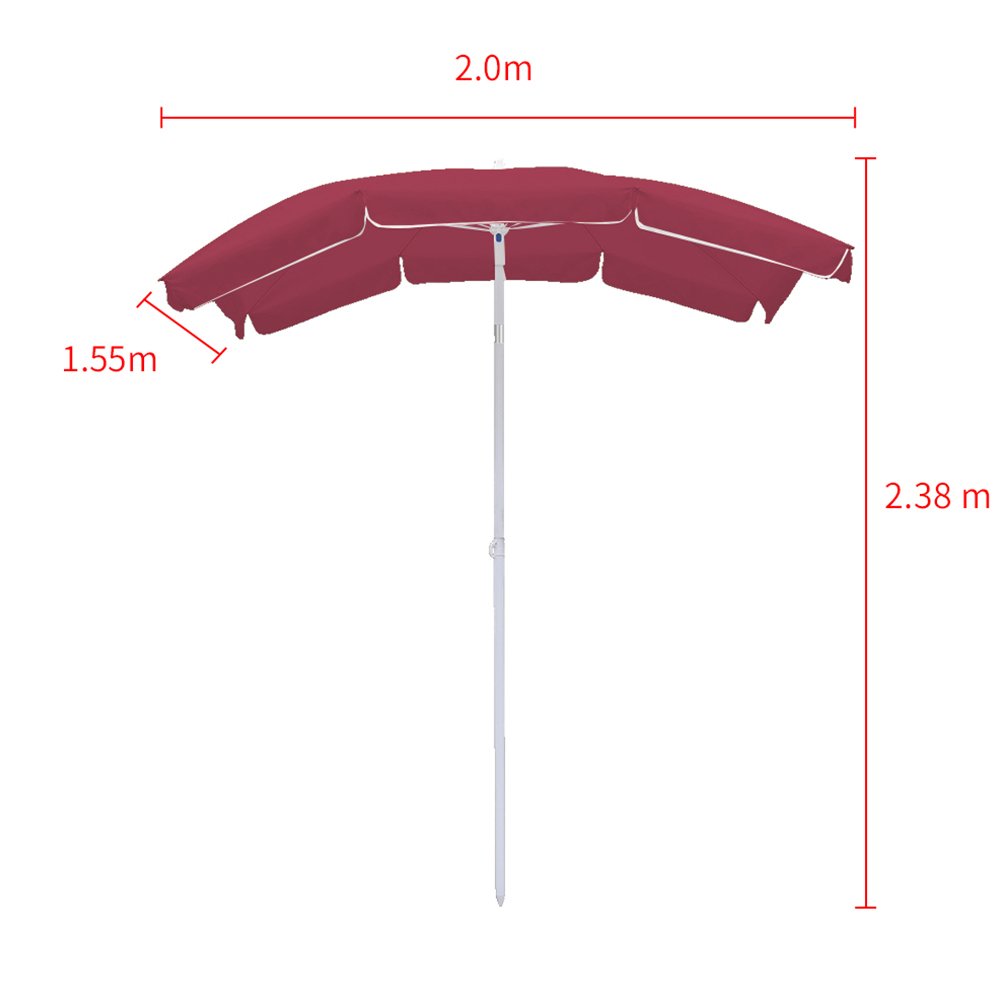 LIGUOYI Ombrellone Da Spiaggia E Pesca 2m/2.4m/2.6m – Inclinabile 360°, Con Ancora Di Sabbia, Palo In Alluminio - 4