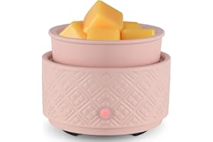 copinpin Ceramic Wax Melt Warmer, Fragrance Wax Warmer 3-in-1 Electric Candle Wax Melter and Wax Cubes for Home Office Bedroom Aromatherapy Gifts (Pink)