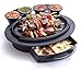 Butler Concepts The Fajita Butler Serving Set, with Cast Iron Skillet and Removable Handle, Heat-Resistant Base, Dual Sliding Tortilla Tray, 2 Condiment Holders with 4 Stainless Steel Ramekins