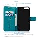 Compatible with iPhone 8 Plus Case, iPhone 7 Plus Wallet Case Embossed Love PU Leather Case TPU Shock Bumper Magnetic Detachable Card Slots Hand Strap Cover for iPhone 7 Plus & iPhone 8 Plus Blue