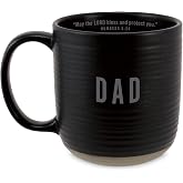 Lighthouse Christian Products Dad Rib Texture Black 20 Ounces Ceramic Coffee Cup Mug