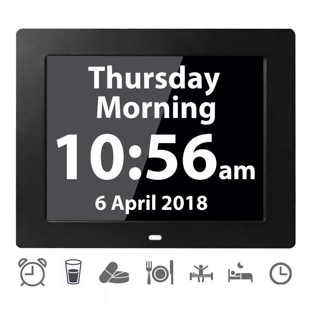 [12 Alarms] Digital Calendar Day Clock Large Reminder Clocks for Memory